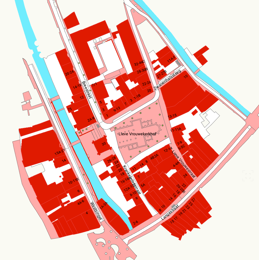 PDOK map geometry imported into Vectorworks around the Onze Lieve Vrouwetoren in Amersfoort