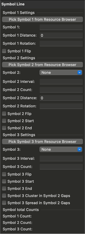 Symbol Line settings in the Object Info palette