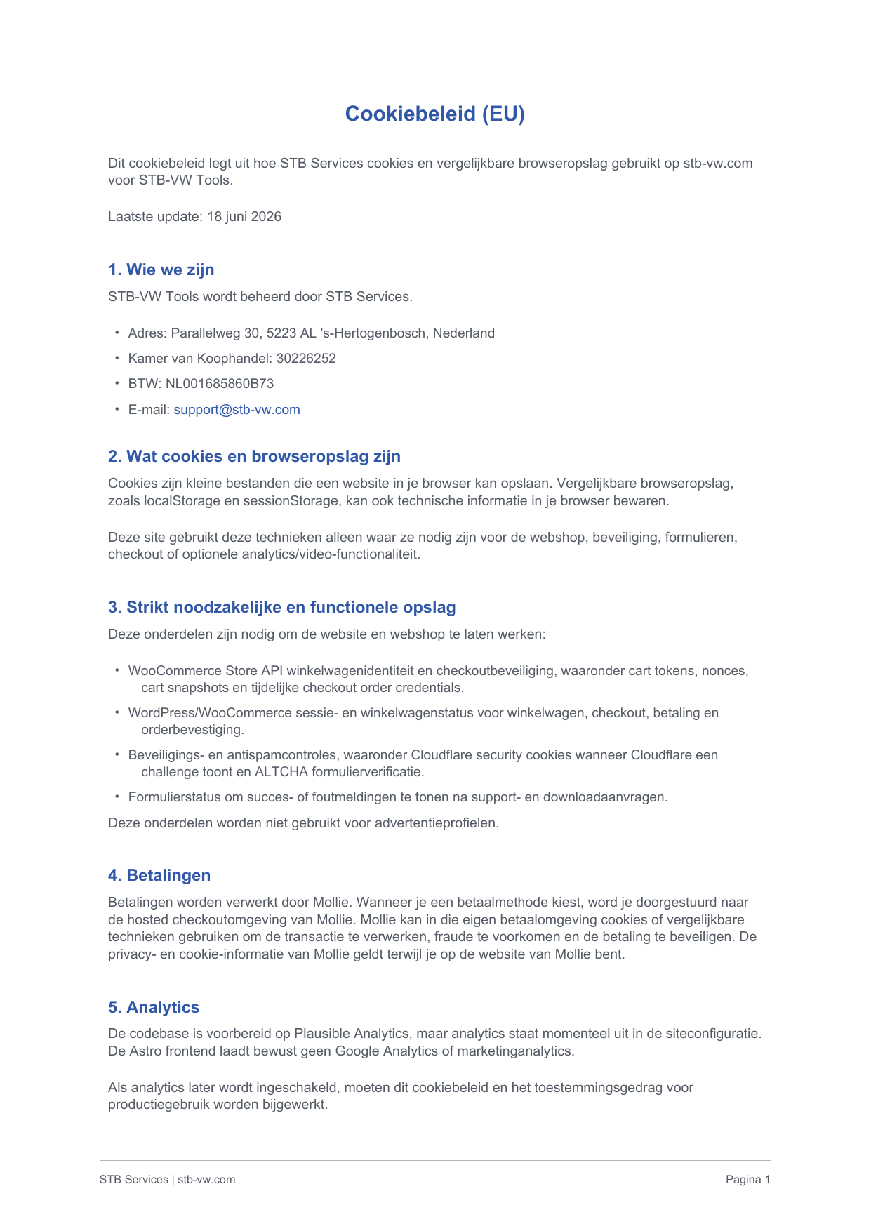 Cookiebeleid (EU) page 1