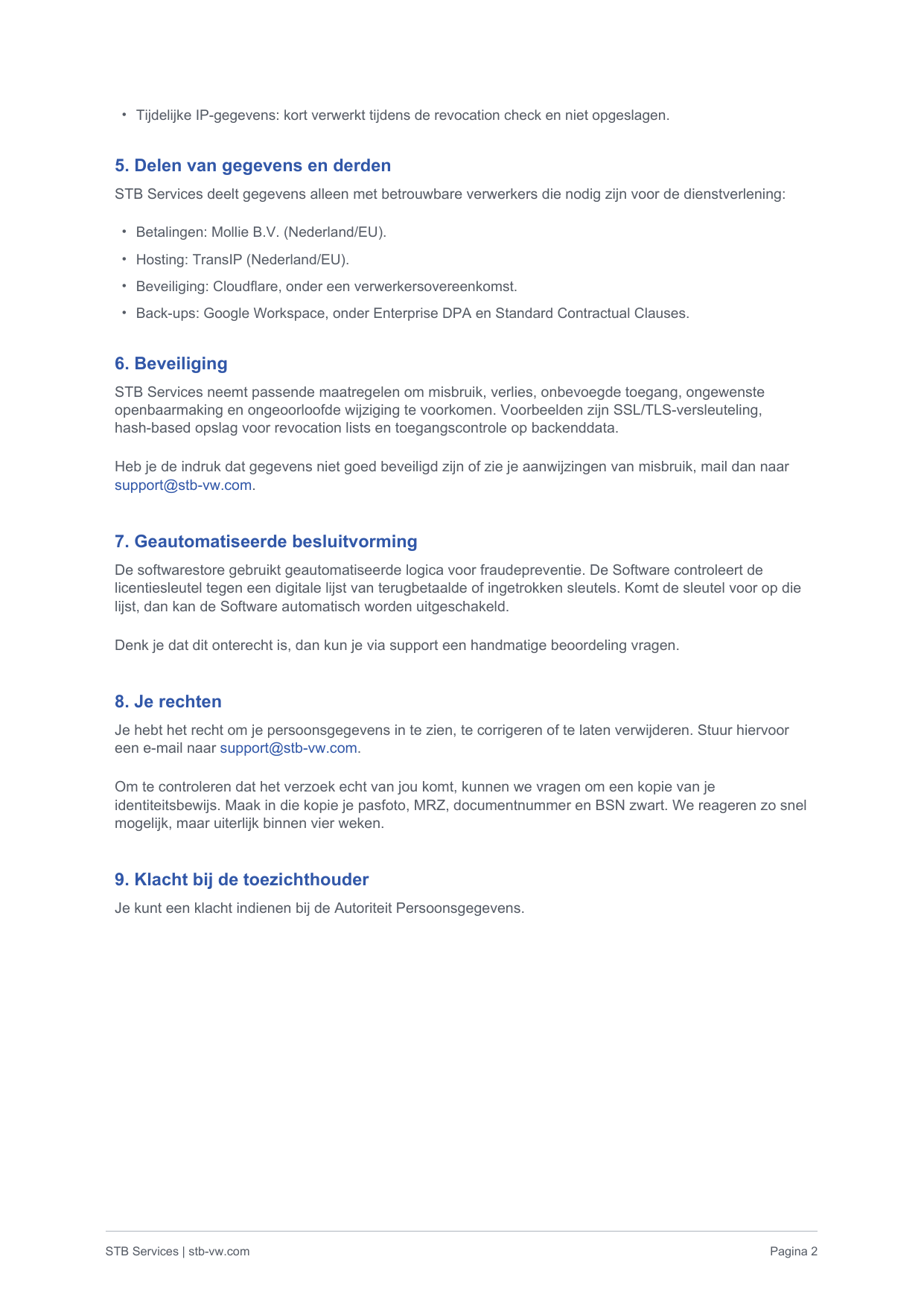 Privacyverklaring page 2