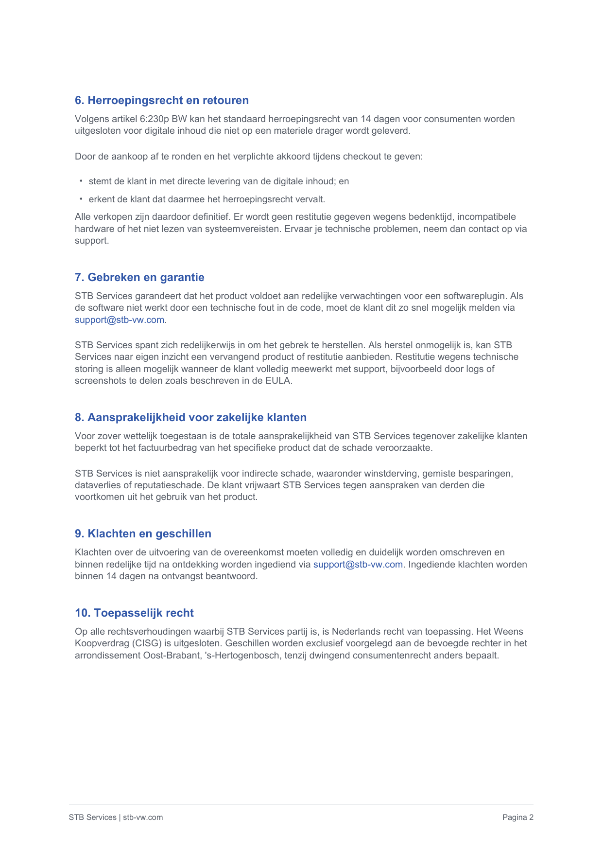 Algemene voorwaarden page 2