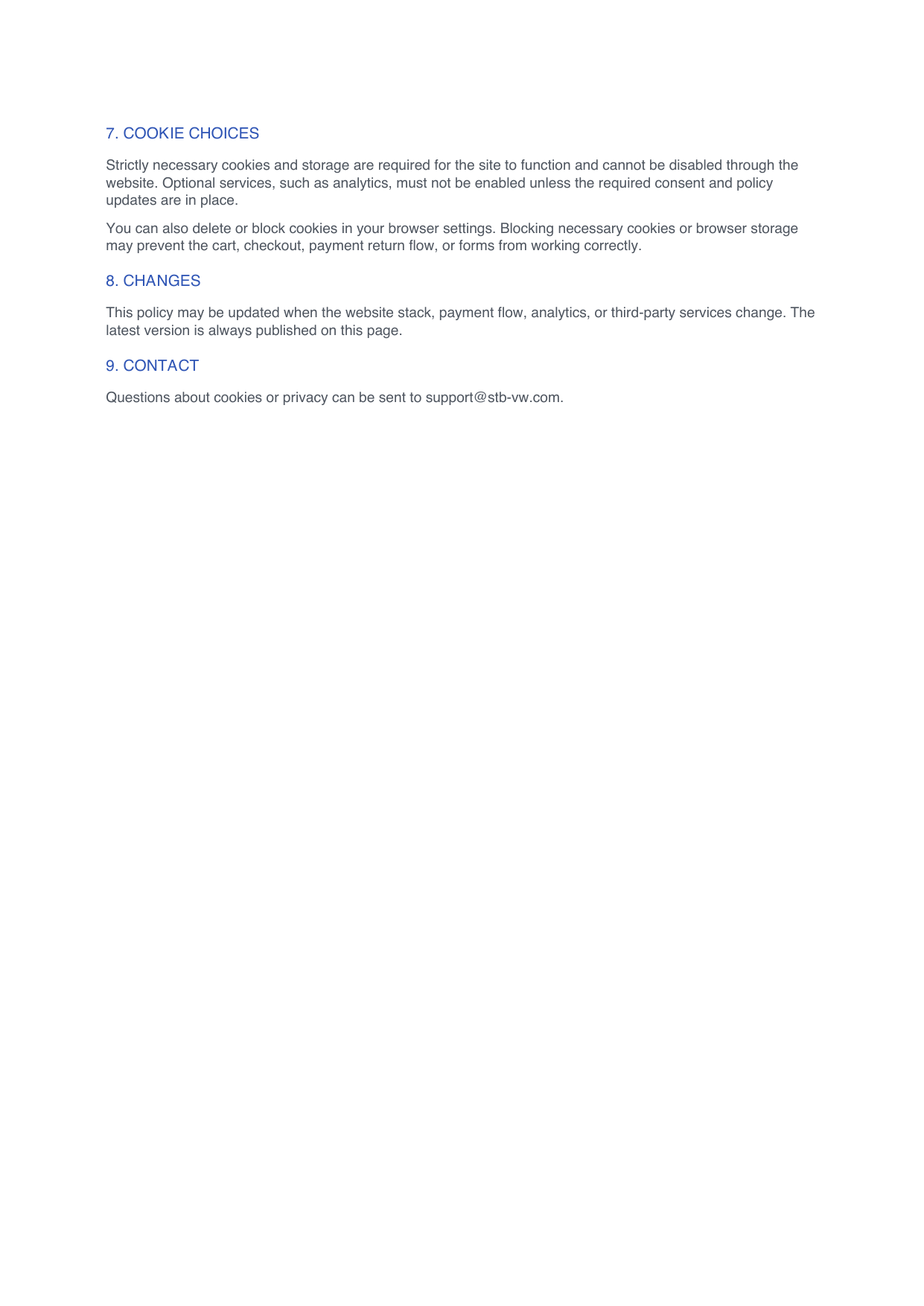 Cookie Policy (EU) page 2
