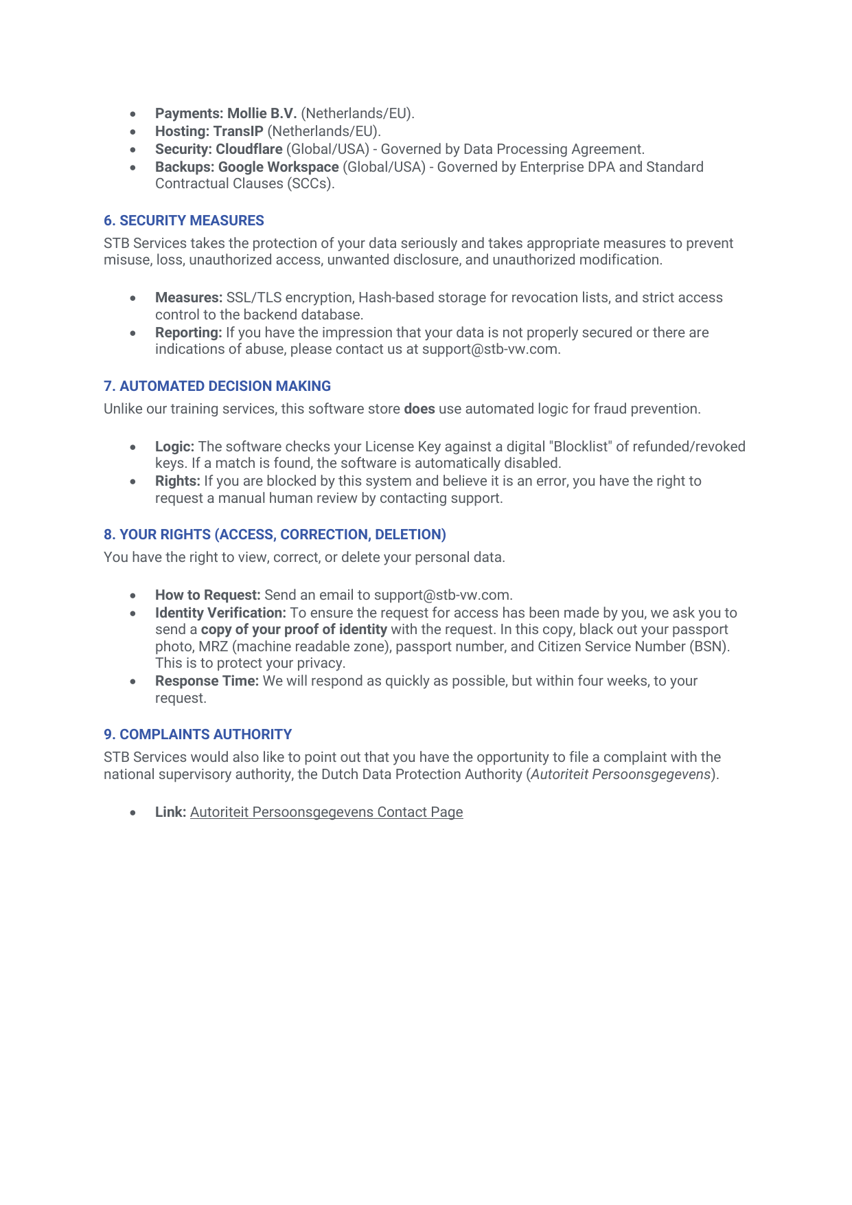 Privacy Policy page 2
